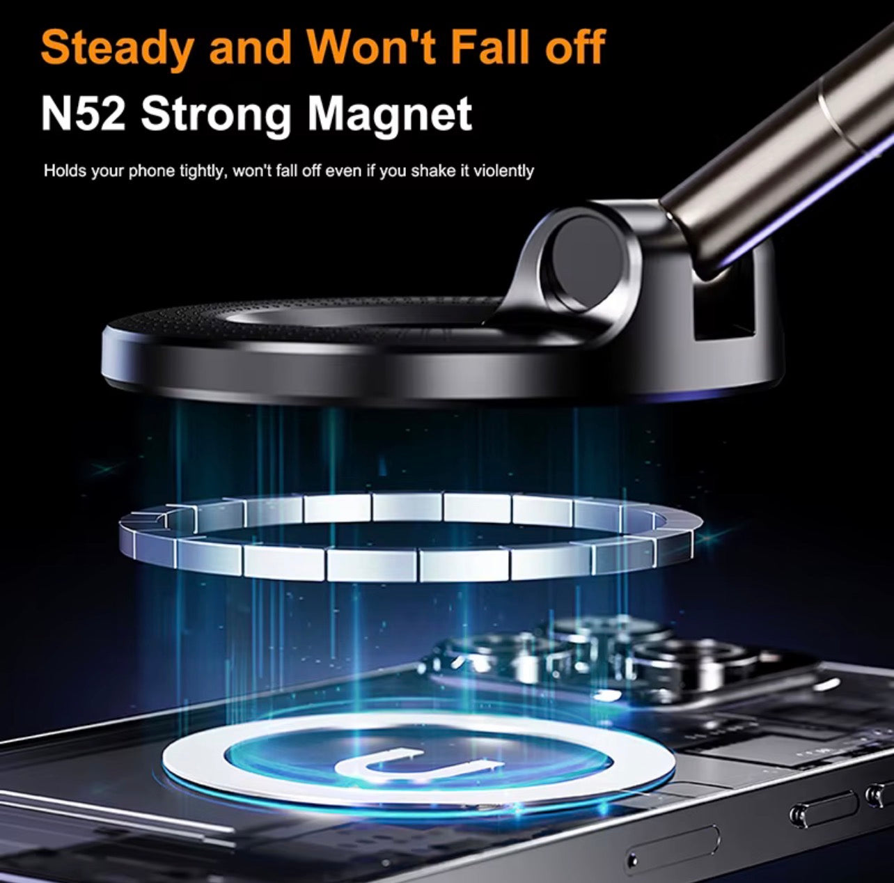Magnetic Car Navigation Phone Holder Vacuum Sucker