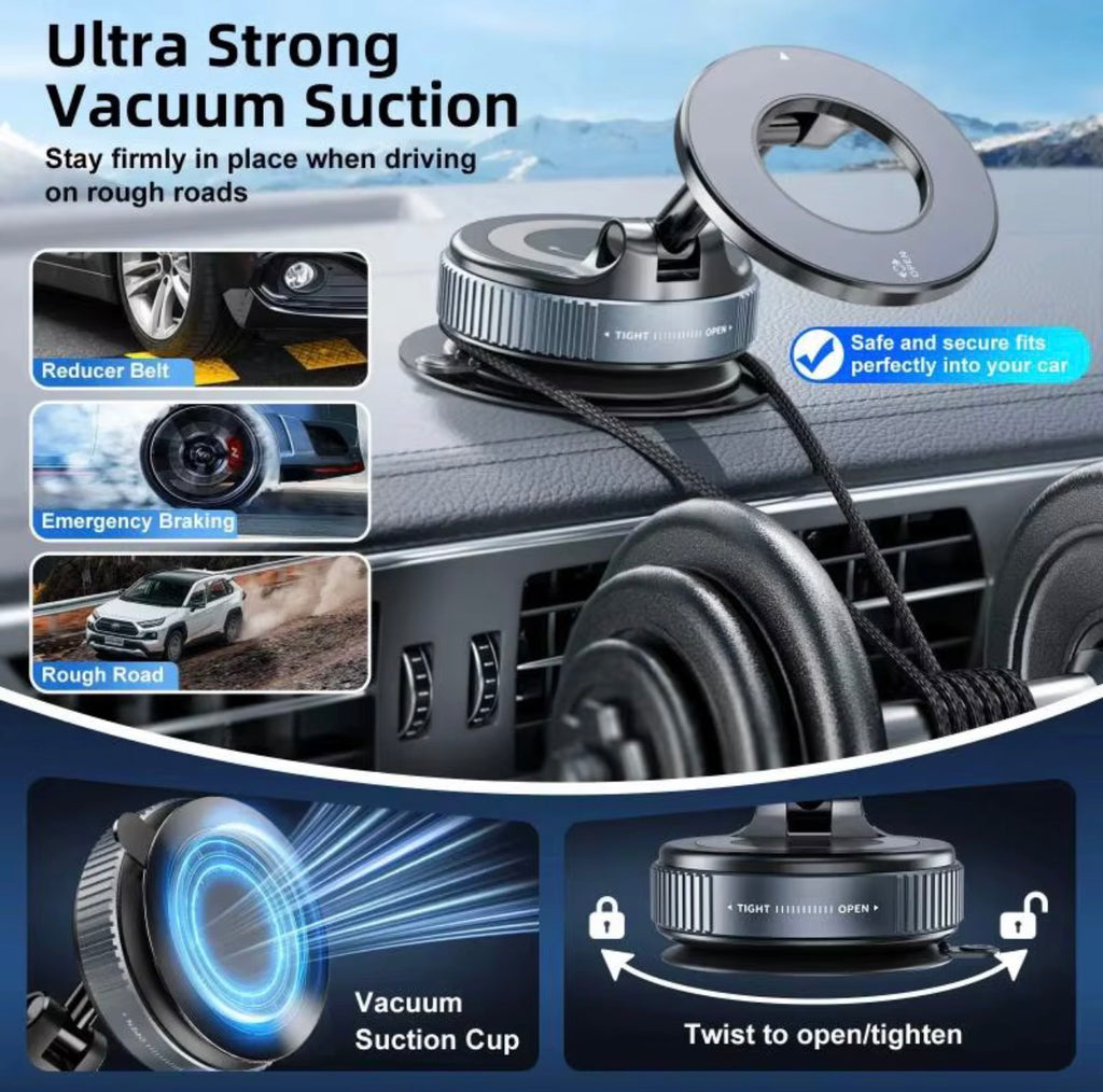 Magnetic Car Navigation Phone Holder Vacuum Sucker
